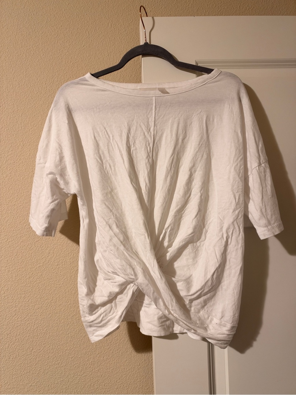 Zella White Twist-Front Short Sleeve Tee